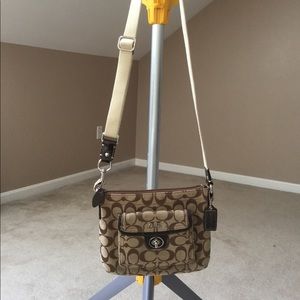 Coach brown signature crossbody